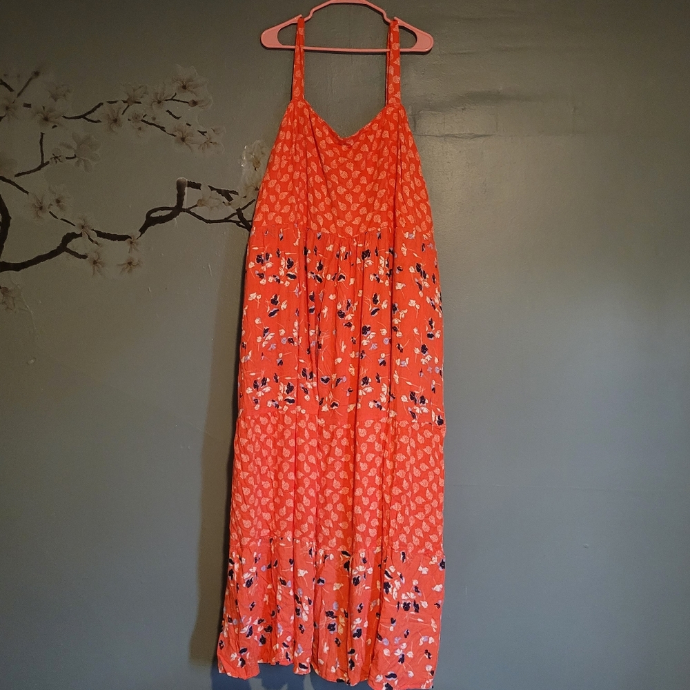 Coral flowy dress